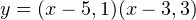 y=(x-5,1)(x-3,3)