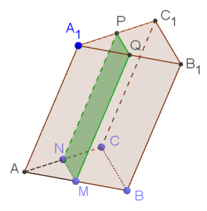 Наклонная треугольная призма из задания 8 ЕГЭ по математике