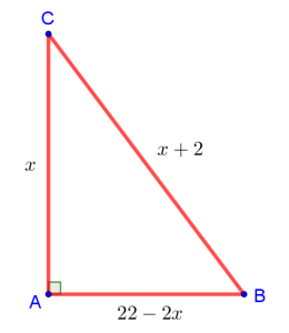 Прямоугольный треугольник с периметром 24 из геометрической задачи части 1 комплексного теста по математике в лицей НИУ ВШЭ